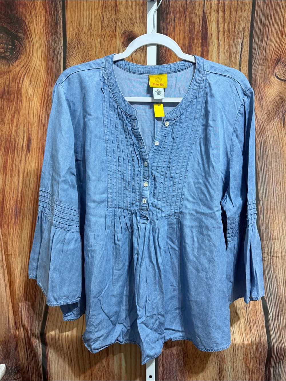 Ruby Rd. Bell Sleeve Shell Button Blouse Size XL